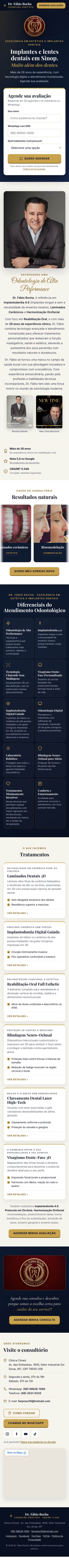 Página completa do site do Dr. Fábio Rocha no celular